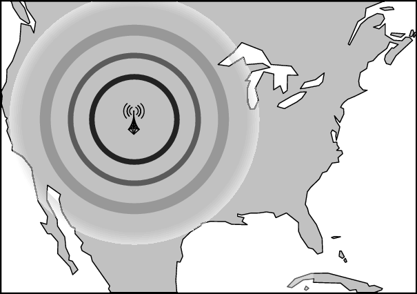 Radio signal reception range indication-3 + Radio signal reception range indication-3